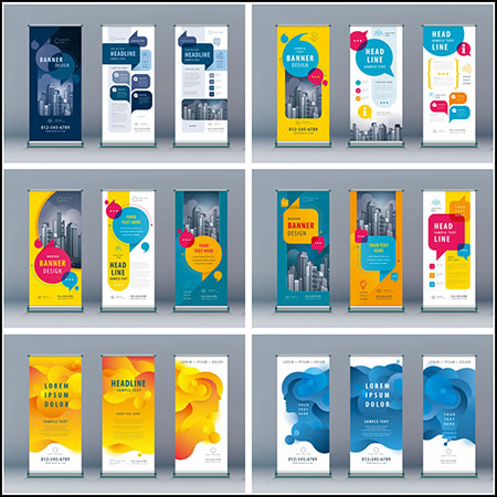 9套企业宣传易拉宝展板第一素材网矢量素材精选