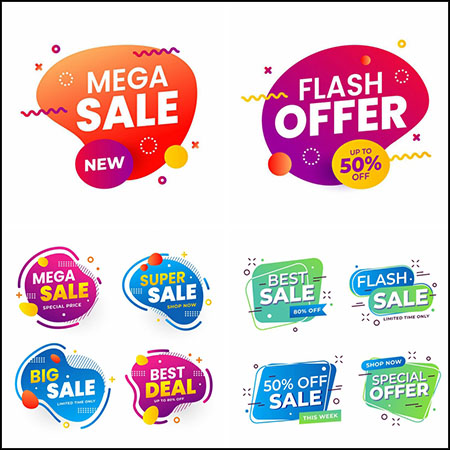 5套商场促销打折横幅标志第一素材网矢量素材精选