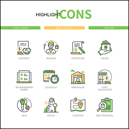 房地产-现代风格第一素材网矢量图标精选集