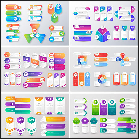 9套序号分类PPT信息图表第一素材网矢量素材精选