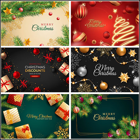 6款高端圣诞节背景第一素材网矢量素材精选