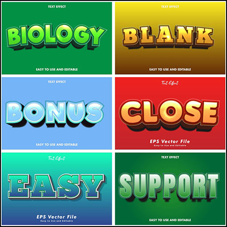 6款创意艺术字3D立体艺术字文本样式矢量模版148