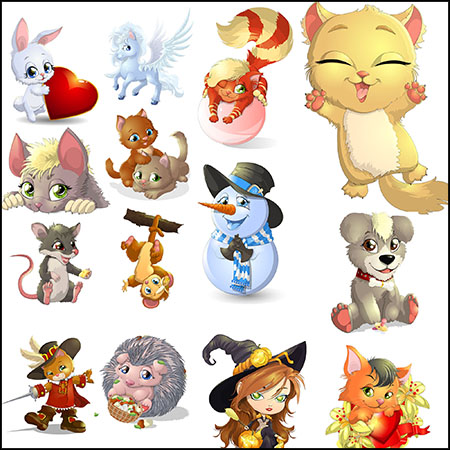 50款可爱卡通动物插图第一素材网矢量素材精选