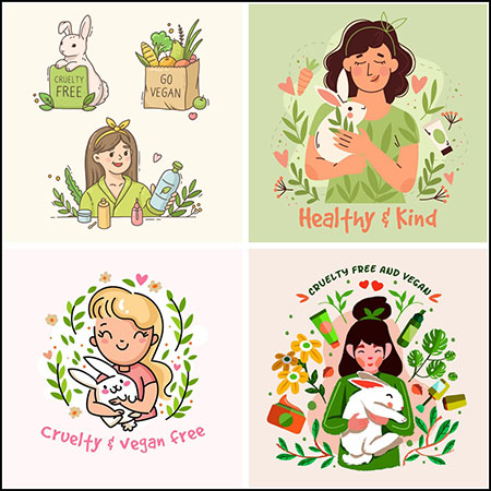 4款保护动物绿色插图第一素材网矢量素材精选