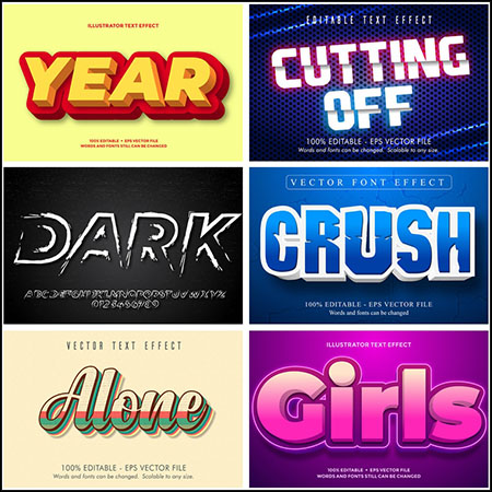 8款创意艺术字3D立体艺术字文本样式矢量模版156