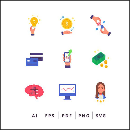 36款商业金融平面图标第一素材网矢量素材精选