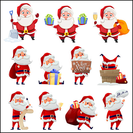 7套可爱卡通圣诞老人插图第一素材网矢量素材精选