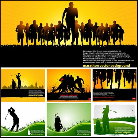 体育运动海报人物人群剪影第一素材网矢量素材精选