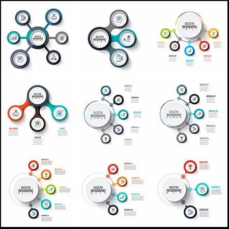 抽象信息图表编号选项第一素材网矢量模板精选