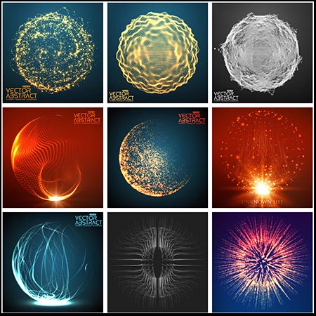 25款科技粒子圆形第一素材网矢量素材精选打包下载