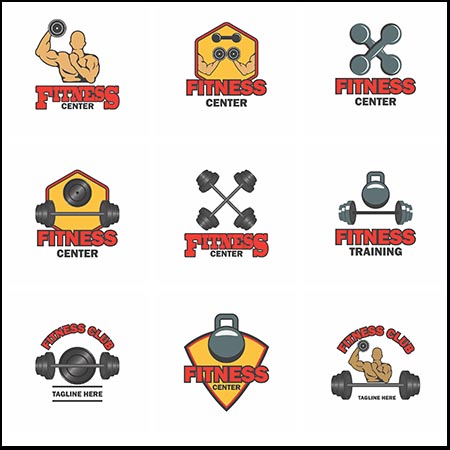 25款健身房人物健身杠铃哑铃第一素材网矢量图标精选