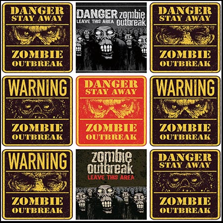 僵尸爆发万圣节僵尸恐怖矢量海报