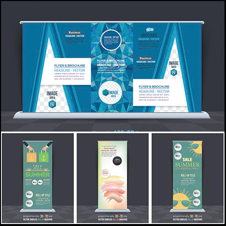 15款销售概念企业公司展板横幅第一素材网矢量素材精选