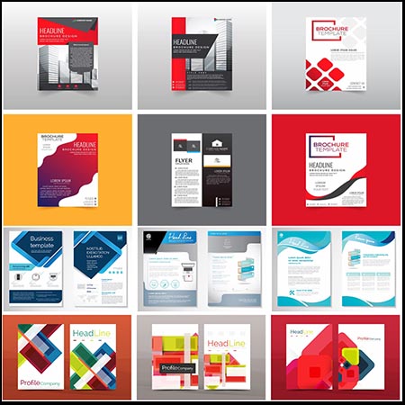 100套企业传单公司介绍折页第一素材网矢量素材精选