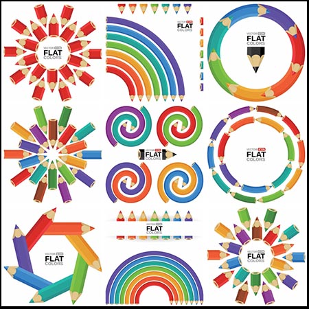 16款彩色铅笔第一素材网矢量图标精选