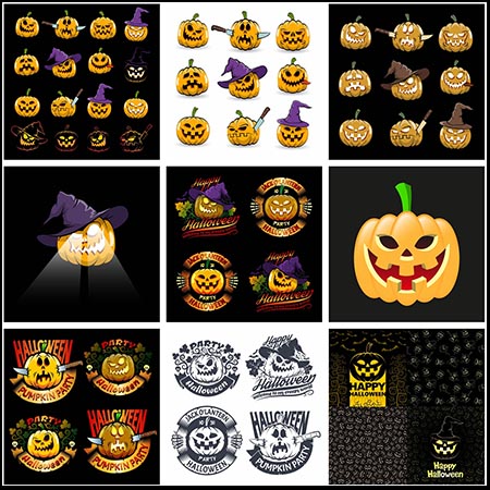 万圣节搞怪南瓜怪矢量设计图标