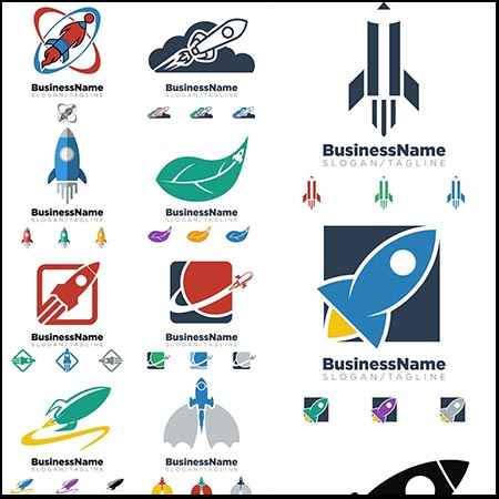 25款火箭飞行LOGO第一素材网矢量图标精选