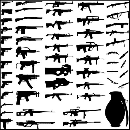 刺激战场各种枪支步枪狙击枪手枪等第一素材网矢量插图精选
