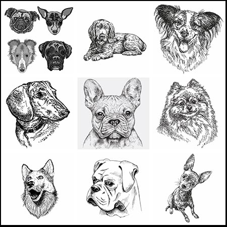 15款手绘可爱小狗第一素材网矢量素材精选