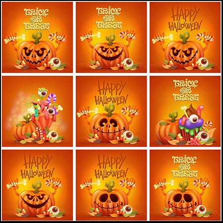万圣节南瓜怪海报背景第一素材网矢量素材精选