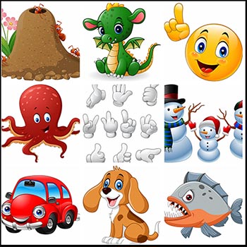 11款可爱表情和小动物手势第一素材网矢量素材精选