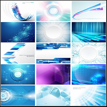 25款蓝色背景高端数据IT人工智能第一素材网矢量背景精选