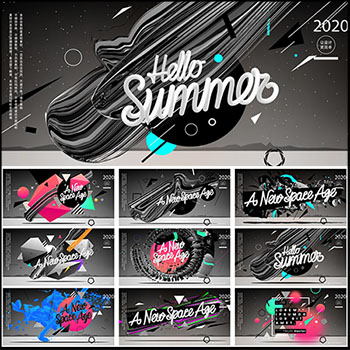 抽象几何图形线条音乐艺术展览会议海报背景展板Ai第一素材网矢量素材精选