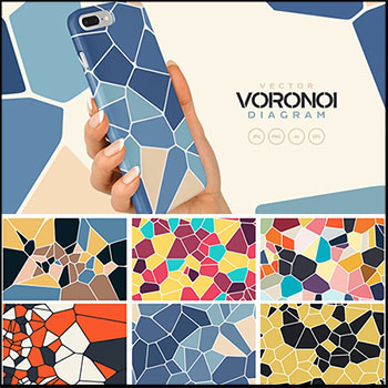 彩色龟裂马赛克几何抽象PNG/JPG/EPS/AI第一素材网矢量背景精选