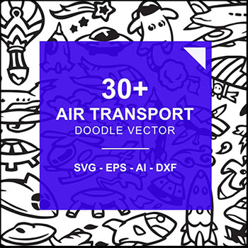 30多个航空运输涂鸦第一素材网矢量图标精选