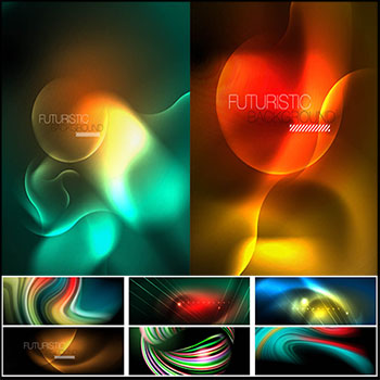 炫彩霓虹渐变光线抽象第一素材网矢量背景精选