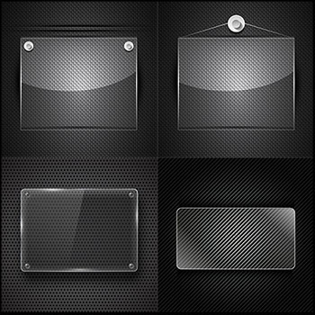 黑色金属背景横幅玻璃设计第一素材网矢量素材精选