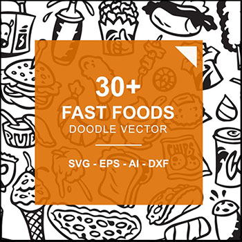 快餐手绘涂鸦EPS第一素材网矢量素材精选