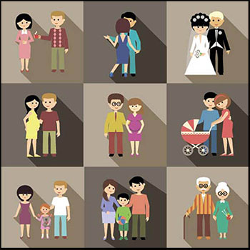 相亲相爱开心的家庭人物第一素材网矢量素材精选