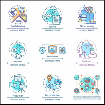 互联网技术和社交网络线性第一素材网矢量图标精选