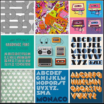 25款音乐舞蹈街舞录音机磁带等相关第一素材网矢量插图精选