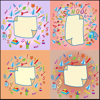 7款学习用品数字背景便签第一素材网矢量素材精选