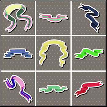 10款水彩丝带彩带矢量横幅