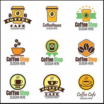 25款咖啡店图标微标矢量LOGO素材