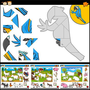 儿童教育益智剪贴拼图第一素材网矢量素材精选