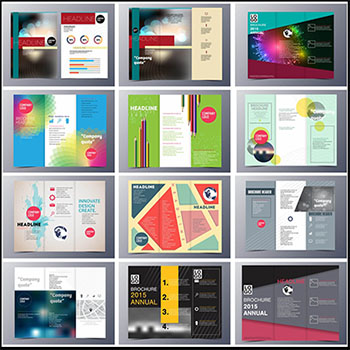 15款企业介绍企业宣传三折页传单小册子第一素材网矢量素材精选