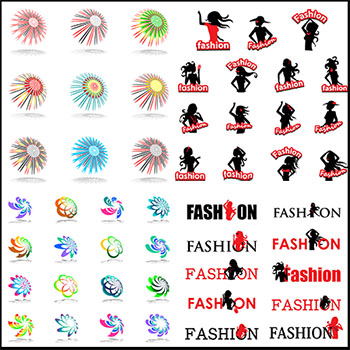 时尚女性剪影LOGO图标和企业第一素材网矢量图标精选