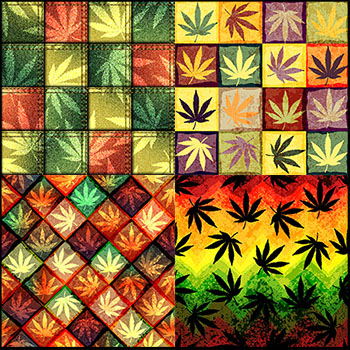 8款彩色麻布叶子无缝背景第一素材网矢量素材精选