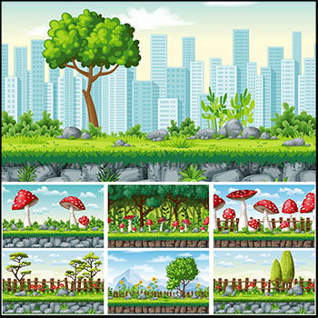 15款卡通无缝卡通背景墙贴第一素材网矢量素材精选