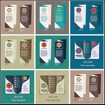 8款三折页企业宣传册传单第一素材网矢量素材精选