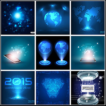 25款蓝色背景IT大数据科技第一素材网矢量背景精选