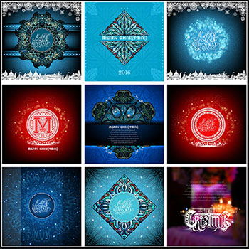 25款漂亮的新年圣诞节第一素材网矢量背景精选素材