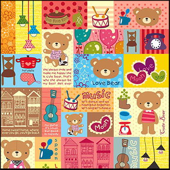 19套可爱卡通小熊矢量插画