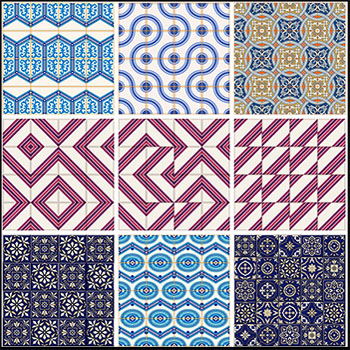15款无缝瓷砖花纹图案第一素材网矢量背景精选