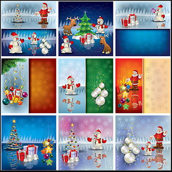 49款圣诞节活动卡片邀请函矢量设计背景