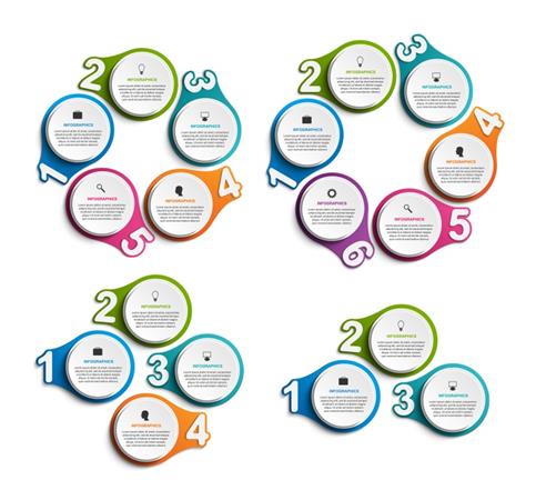 标签和灯泡信息图表第一素材网矢量插图精选